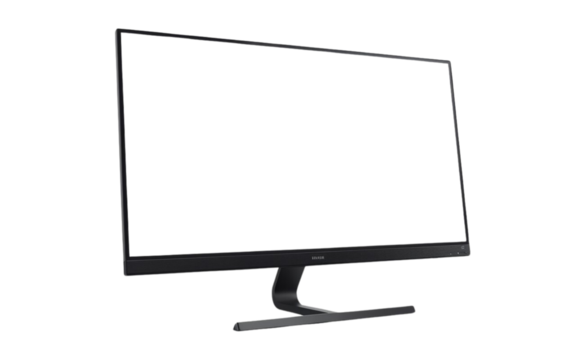 Modern Electronic Device with Slim Black Frame and Blank Screen Isolated on Transparent Background PNG
