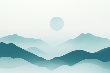 A subtle mist rolling over a minimalist mountain range