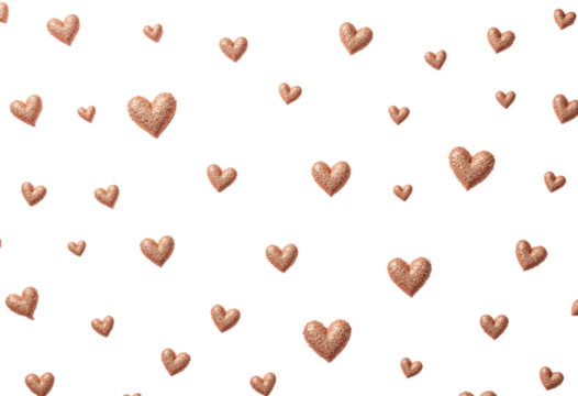 Pink background with gold heart shapes