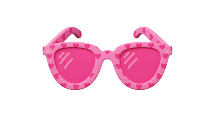 Fototapeta premium Pink Heart Sunglasses for Kids Summer Fun isolated on white background. Generative AI