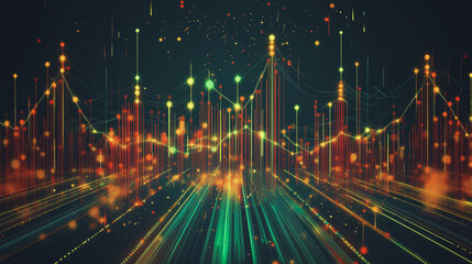 Abstract dark blue background with Colorful charts and graphs with statistics to innovative analyze business potential and forecast future development of companies growth.