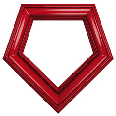Glossy Red Pentagonal Picture Frame with Modern Geometric Shape  