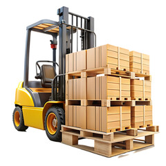 forklift with boxes