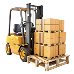 forklift with boxes