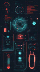 An assortment of digital security symbols for technology projects.