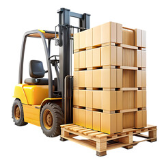 forklift with boxes