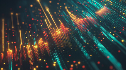 Fototapeta premium Abstract dark blue background with Colorful charts and graphs with statistics to innovative analyze business potential and forecast future development of companies growth.