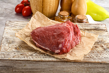 Raw beef piece for cooking