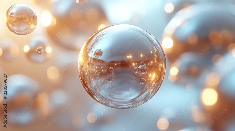 Poster dynamic abstract business background featuring 3d floating spheres