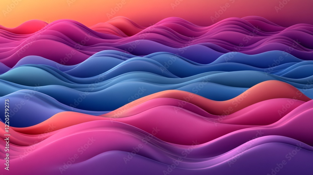 Poster red green and blue tones in digital-inspired rgb wave background with sharp geometric lines
