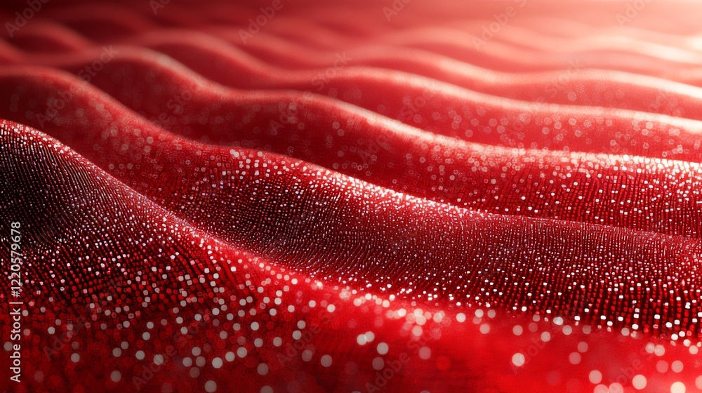 Aufkleber sleek parallel curves in digital red wave pattern giving sense of movement and rhythm
