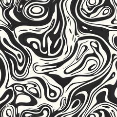 Monochrome Seamless pattern with a simple abstract drawing. Vector illustration.
