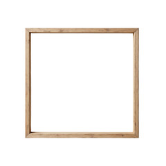 Square wooden frame on textured background, transparent background