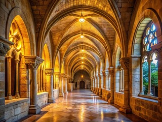 Fototapeta premium Bethlehem St. Catherine Church Atrium - Gothic Corridor 2020