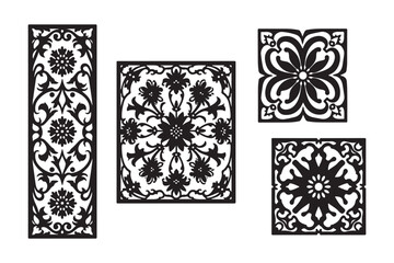 Obraz premium Elegant Black and White Pattern Set