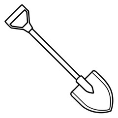 Vintage Shovel Outline Vector