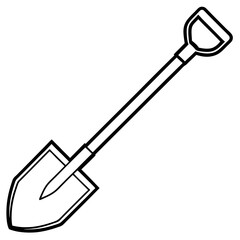 Vintage Shovel Outline Vector
