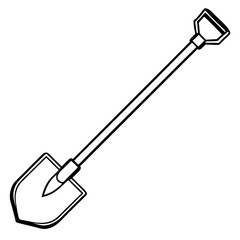 Vintage Shovel Outline Vector