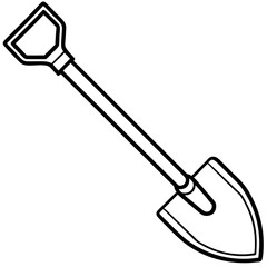 Vintage Shovel Outline Vector