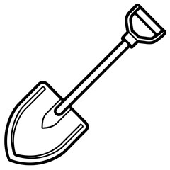 Vintage Shovel Outline Vector
