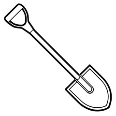 Vintage Shovel Outline Vector