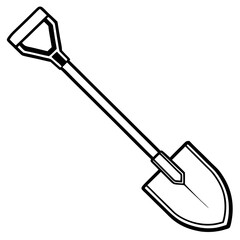 Vintage Shovel Outline Vector