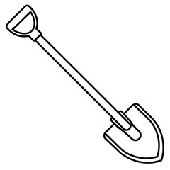 Vintage Shovel Outline Vector