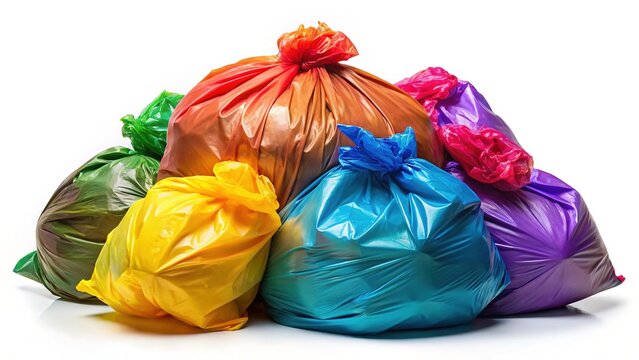 Close-up Garbage Bag on White Background - High Resolution Image