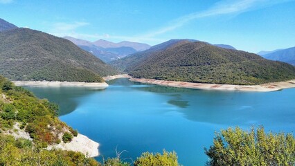 Obraz premium view of the Zhinvali reservoir