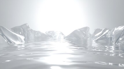 Obraz premium Abstract White Liquid Landscape Forms Shapes