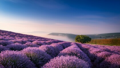 Obraz premium Peaceful Lavender Landscape Background