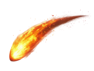 Isolated Fiery Comet with Trail