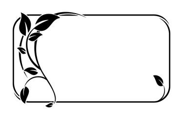 Floral Botanical Logo. Beautiful Elegant Frame. Vector Illustration