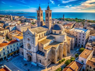 Obraz premium Aerial View of Bari Cathedral, Apulia, Italy - Stunning Drone Photography