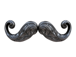 Isolated Ornate Mustache Sculpture