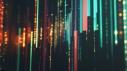Obraz premium Abstract dark blue background with Colorful charts and graphs with statistics to innovative analyze business potential and forecast future development of companies growth.