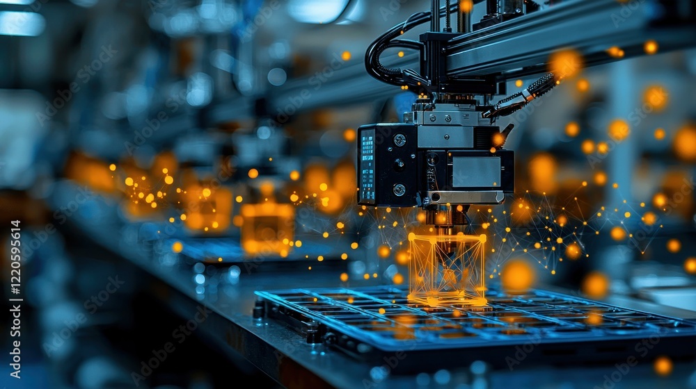 Poster advanced robotic manufacturing process creating innovative designs