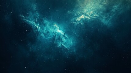 Obraz premium A beautiful northern lights sky with stars. The color of the aurora is blue-green, and it has an ethereal glow that reflects off the dark night sky.