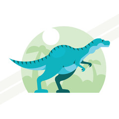An illustration of an ancient dinosaur representing prehistoric times and natural history