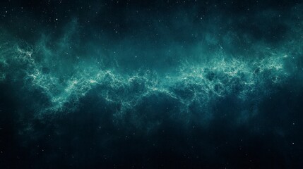 Fototapeta premium A beautiful northern lights sky with stars. The color of the aurora is blue-green, and it has an ethereal glow that reflects off the dark night sky.