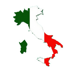 Fototapeta premium Italy map with flag on transparent background