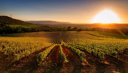 Fototapeta premium Peaceful Vineyard Landscape Background
