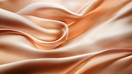 Fototapeta premium Draped Peach Colored Silk Fabric Showing Texture and Light