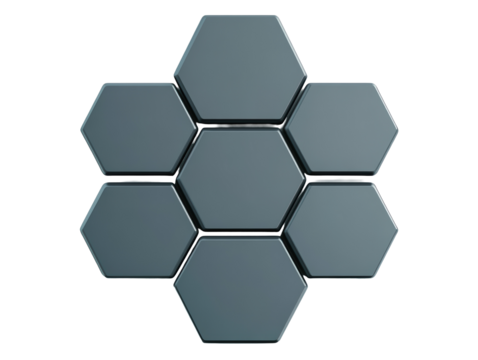 Isolated Gray Hexagon Pattern