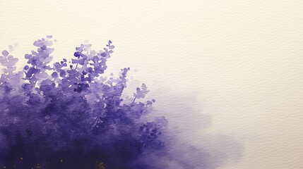 Watercolor Painting of Lavender Flowers on Paper
