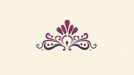 Obraz premium Elegant Purple Floral Crown Design Illustration