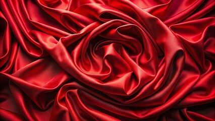 Obraz premium Aerial View Red Cloth Background - Dramatic Texture & Swirling Fabric
