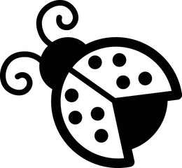 Flat isolated cute ladybug. Cartoon ladybug illustration vector.