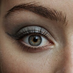 Obraz premium macro photograph of a woman's grey eye