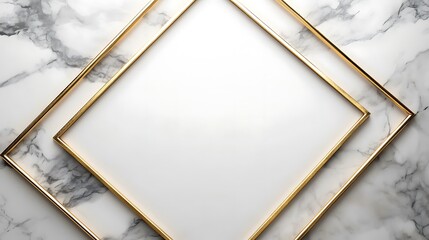 Gold Frame Design On Marble Background